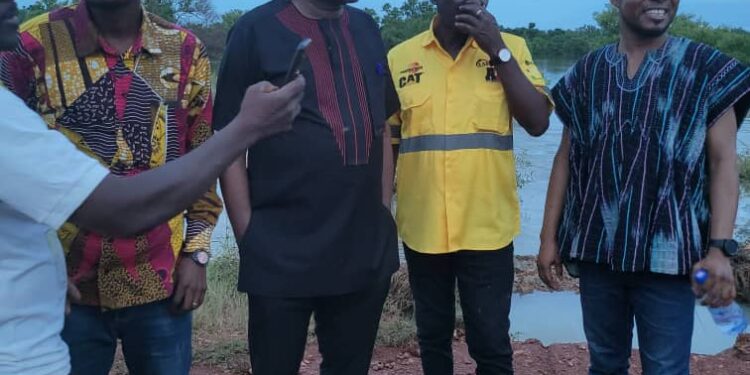 Daboya/Mankarigu MP Asei Seini inspects work at rain-washed Daboya-Busunu road