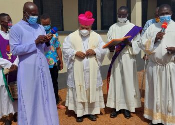Farewell Mass for Rev. Fr. Sylvester Kuubetersuur and the blessing of a Presbytery held at Yapei.