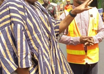 Savannah regional minister inspects ongoing asphalt overlay works in Damongo