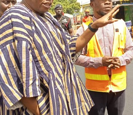 Savannah regional minister inspects ongoing asphalt overlay works in Damongo