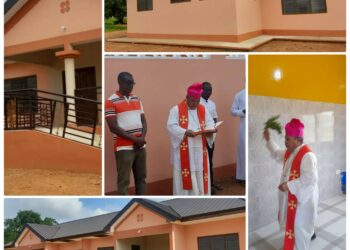 Most Rev. Peter Paul Angkyier blesses Newly built priests home at Damongo