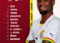 Black stars name good lineup to face Switzerland in a friendly match today.