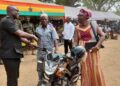 Abu Jinapor Gift’s brand new motorbike to Teacher for exhibiting sense of patriotism by watering Green Ghana plants at Ndewura Jakpa senior High School .