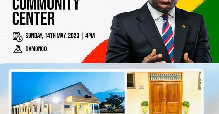 Abu Jinapor commissions community center for Damongo, urged constituents to give him a resounding victory come 2024.