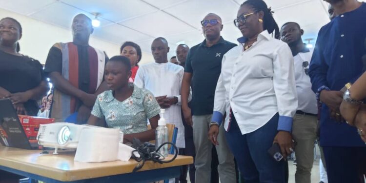 Minister for communication and digitalization tours Savannah Region to assess ongoing girl’s in ICT project.