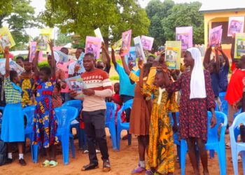 NPP polling Station Executives secures learning materials for students.