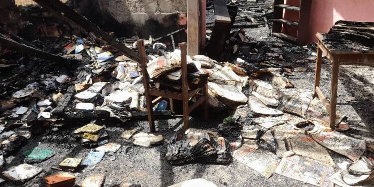 Damongo Old District Library Ravaged by Fire, West Gonja MCE Promises Government Intervention.