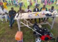 Canteen Assemblyman Unveils Volleyball Court and Donates Sports Equipment.
