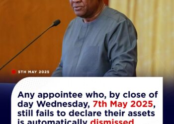 Asset declaration: Non-compliant appointees 3 months salary to paid into MahamaCare