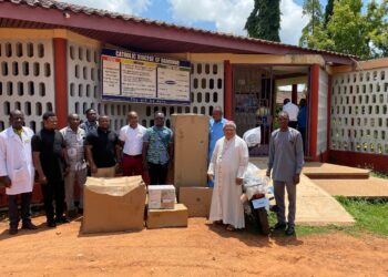 Catholic Diocese of Damongo Receives Medical Equipment and Financial Support from German Students